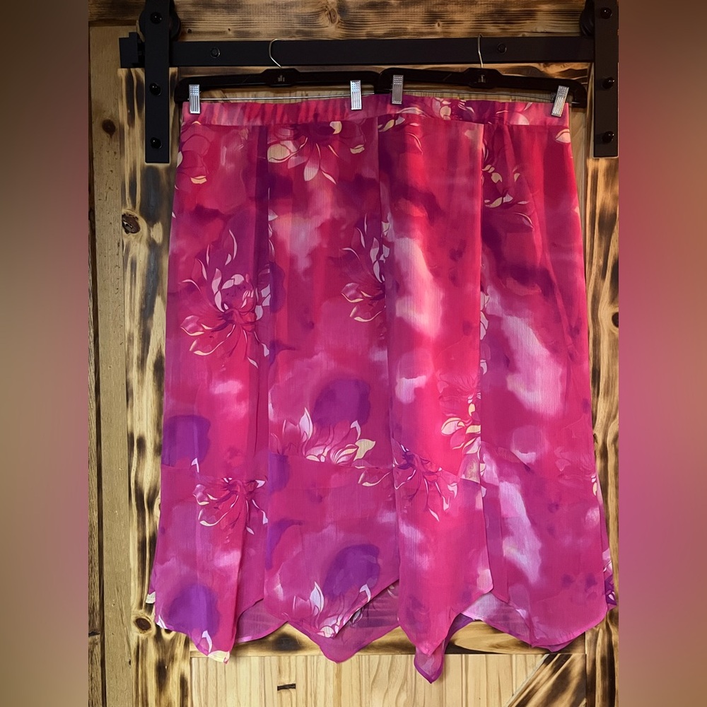 EUC Floral Kerchief Skirt Pink 4X